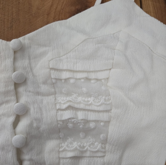 Princess Polly Cropped white top size 4 - Picture 2 of 3